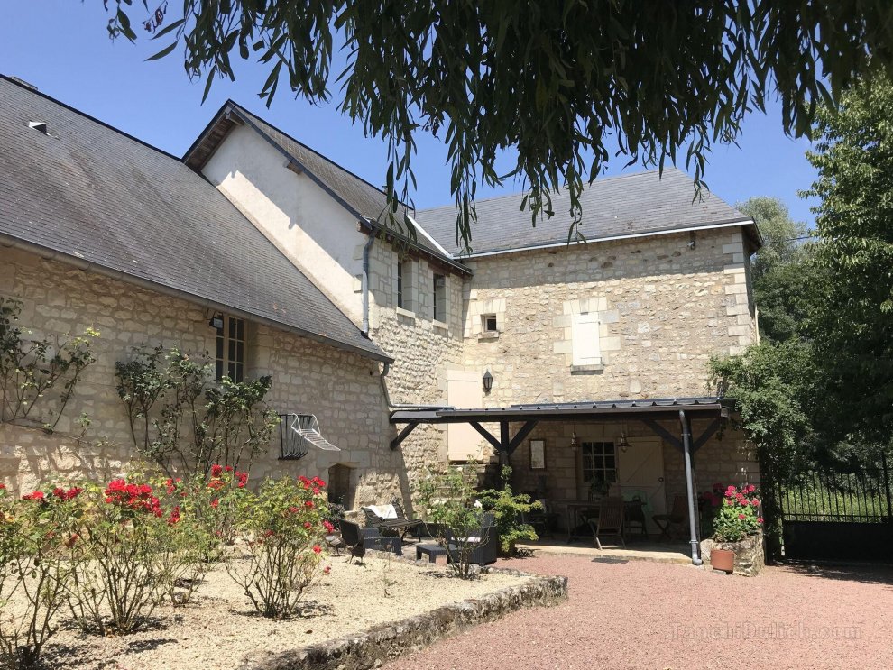Former customs house with large garden and private pool. 4 km from Chinon