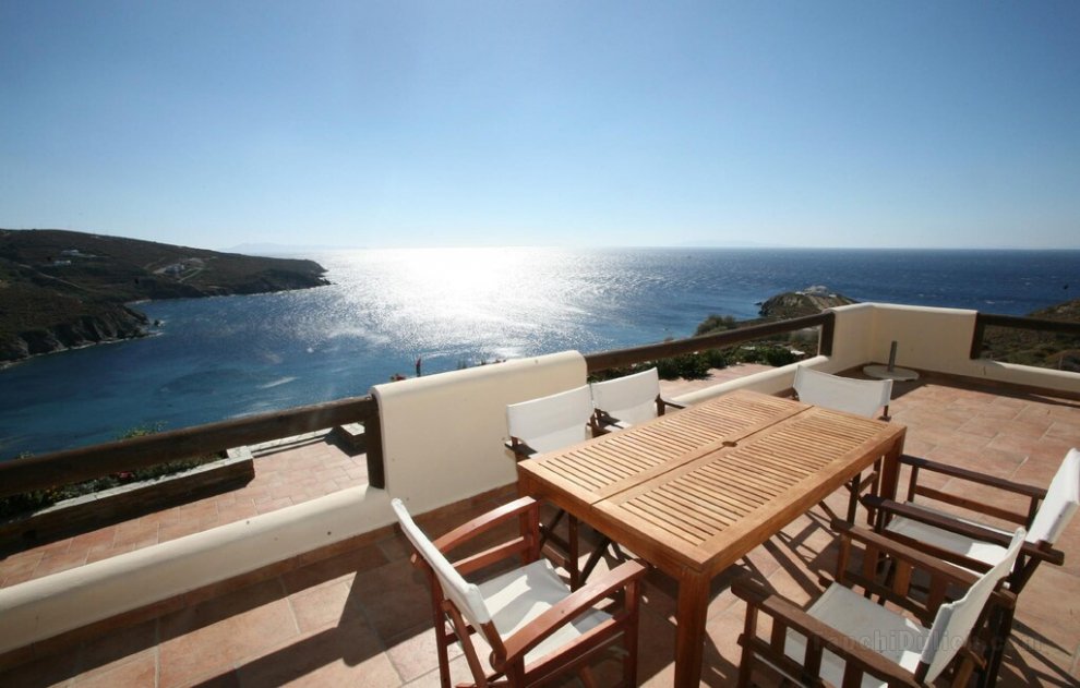 Cozy sea front villa with private pool and beach Andros island Cyclades Greece