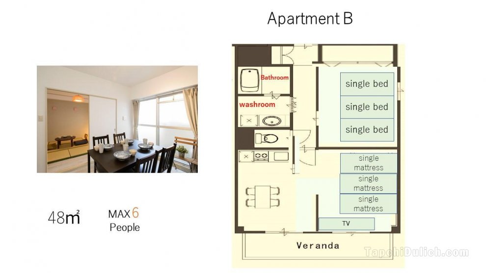 47平方米2臥室公寓(大阪) - 有1間私人浴室