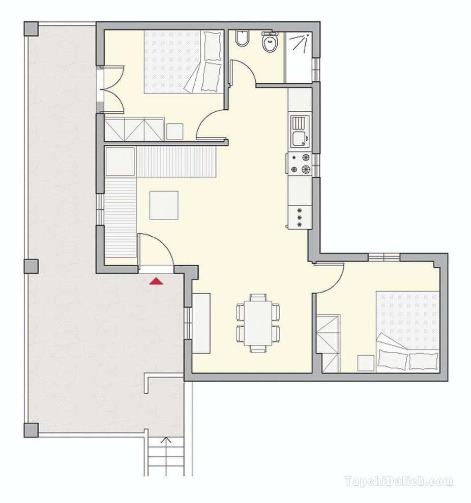 55平方米2臥室公寓 (洛加拉斯-普恩達海灘) - 有1間私人浴室