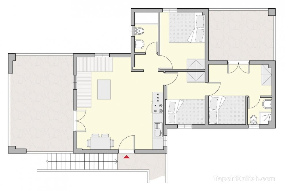 65平方米3臥室公寓 (洛加拉斯-普恩達海灘) - 有2間私人浴室
