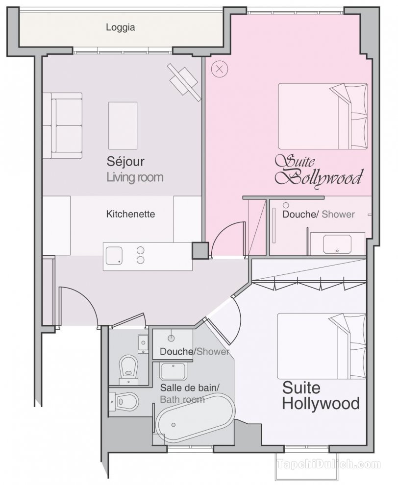 Bollywood to Hollywood/2bed 2bath/1mn Croisette
