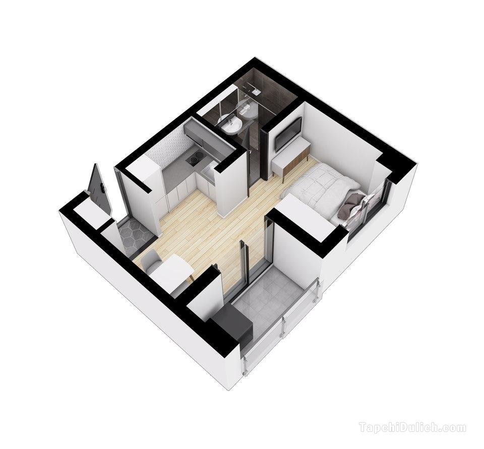 30平方米1臥室公寓 (牛島) - 有1間私人浴室
