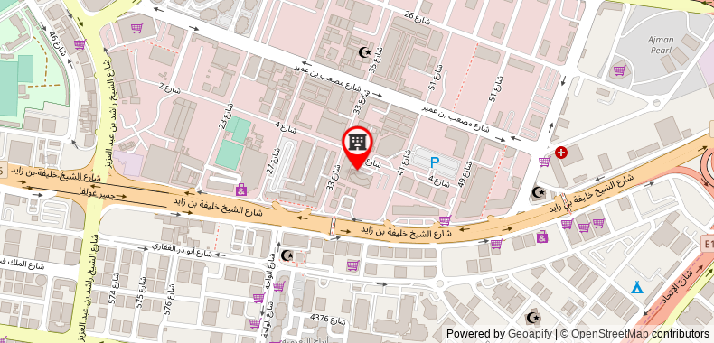 Bản đồ đến Khách sạn Crown Palace Ajman