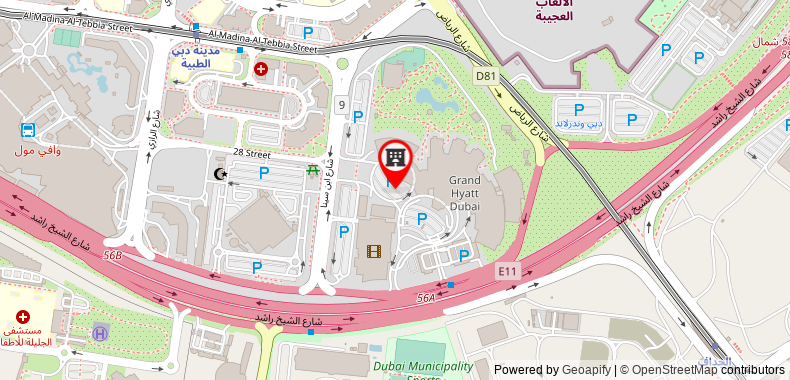 Bản đồ đến Grand Hyatt Dubai