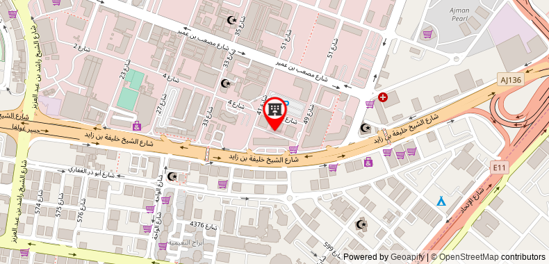 Bản đồ đến Khách sạn Ramada & Suites by Wyndham Ajman