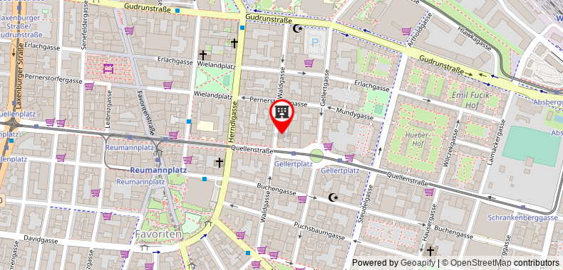 Bản đồ đến Khách sạn Apart Smart Apart Living - Wien Hauptbahnhof