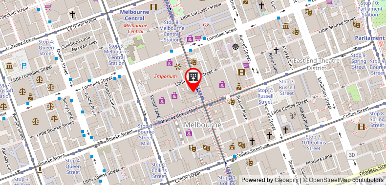 Pullman Melbourne on Swanston on maps
