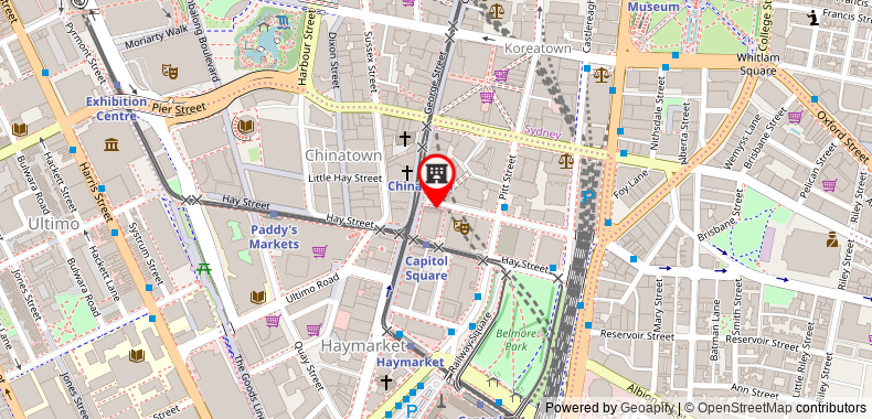 The Capitol Hotel Sydney on maps