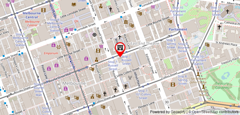 在地图上查看墨爾本CBD中央公寓酒店