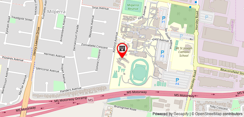 Western Sydney University Village Bankstown on maps