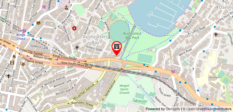 Vibe Hotel Rushcutters Bay Sydney on maps