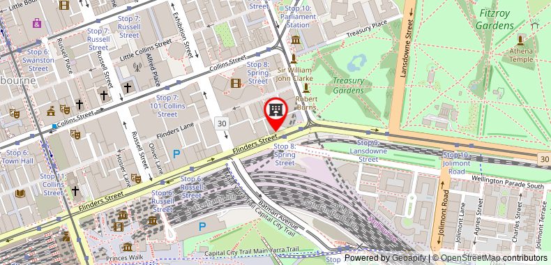 在地图上查看Hotel Lindrum Melbourne