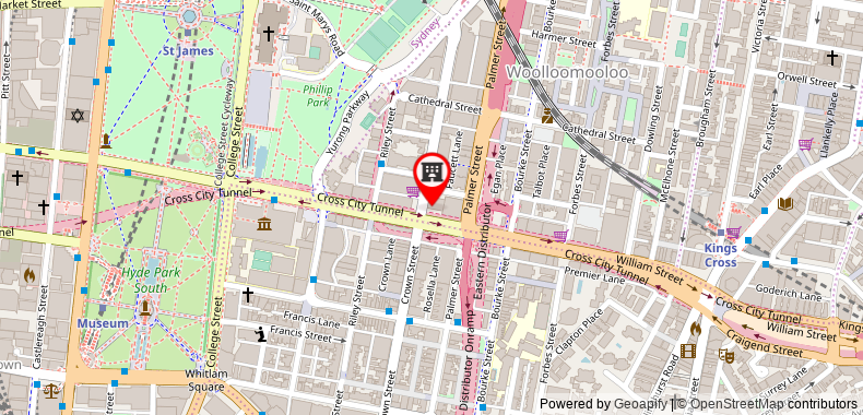 The Sydney Boulevard Hotel on maps