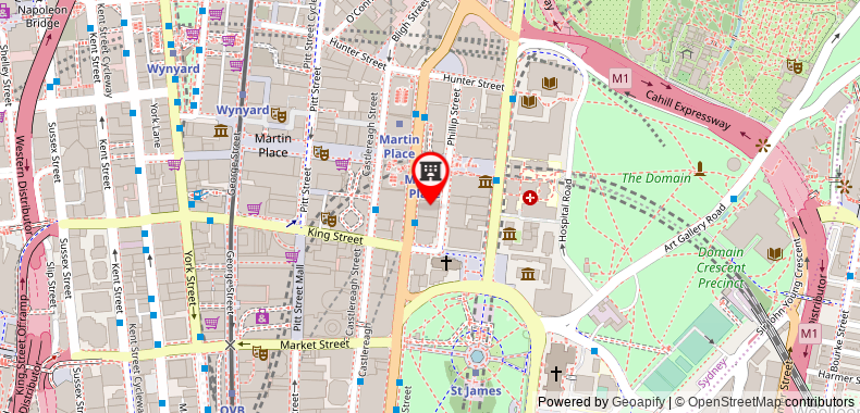 Bản đồ đến Mercure Sydney Martin Place