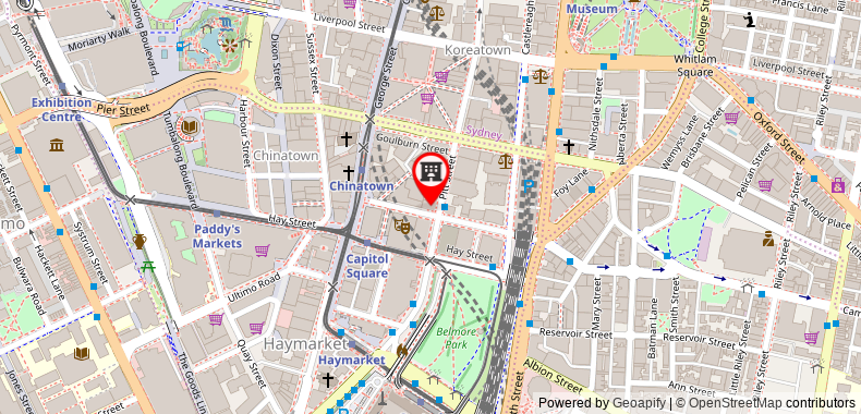 Bản đồ đến Khách sạn Metro Marlow Sydney Central