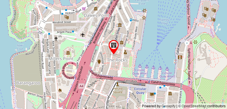 在地图上查看美憬閣悉尼岩石區海港酒店