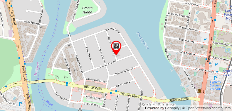 Surfers Paradise Townhouse on maps