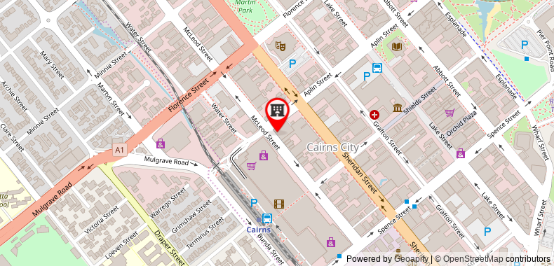 Bản đồ đến Khách sạn Cairns Central Plaza Apartment