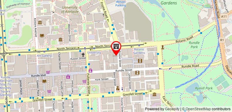 Bản đồ đến Crowne Plaza Adelaide