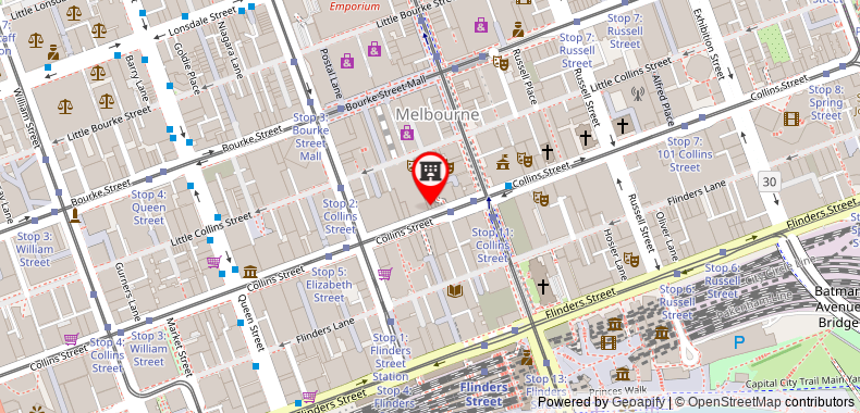 Bản đồ đến Novotel Melbourne on Collins