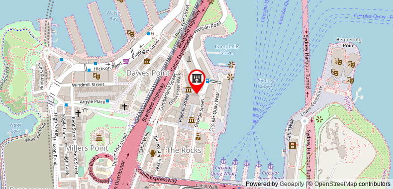 在地图上查看悉尼港雷吉斯酒店