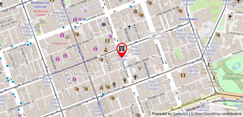 QT Melbourne on maps