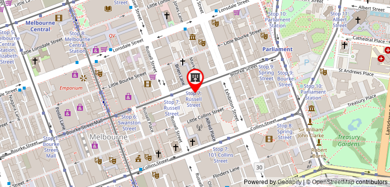 Citadines on Bourke Melbourne on maps