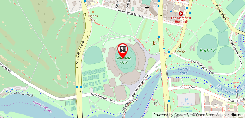 Oval Hotel Adelaide on maps