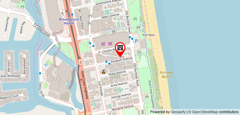 Bản đồ đến Broadbeach Oracle Luxury Resort Apt #906