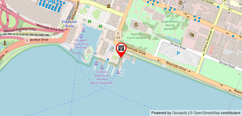 Bản đồ đến DoubleTree by Hilton Perth Waterfront
