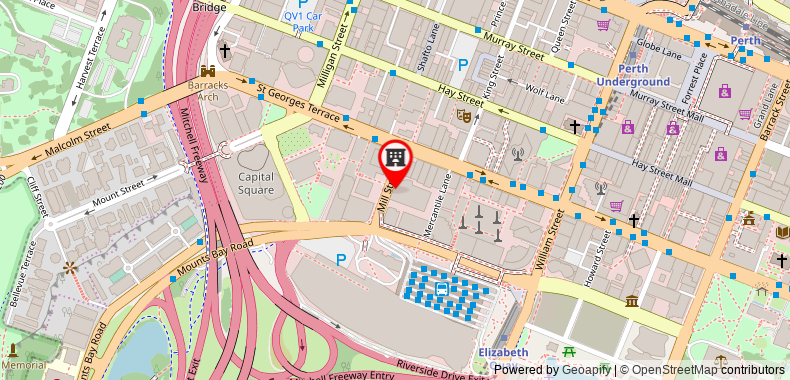 Parmelia Hilton Perth on maps