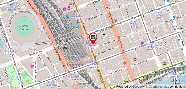 The Savoy Hotel on Little Collins Melbourne on maps