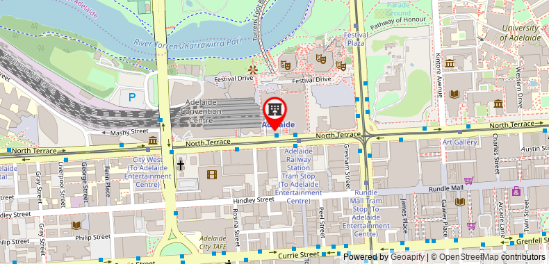 InterContinental Adelaide on maps