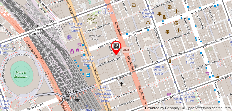 YEHS Hotel Melbourne CBD on maps