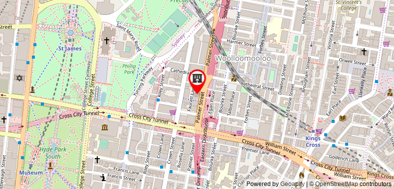 在地图上查看悉尼阿迪斯廣場背包客旅館