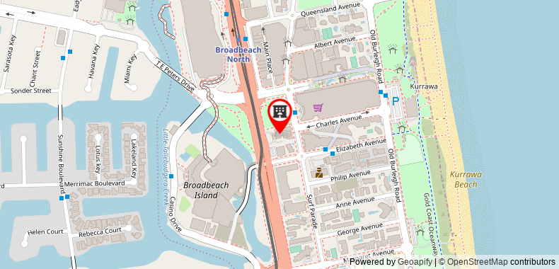 Bản đồ đến Khách sạn Mantra Broadbeach on the Park