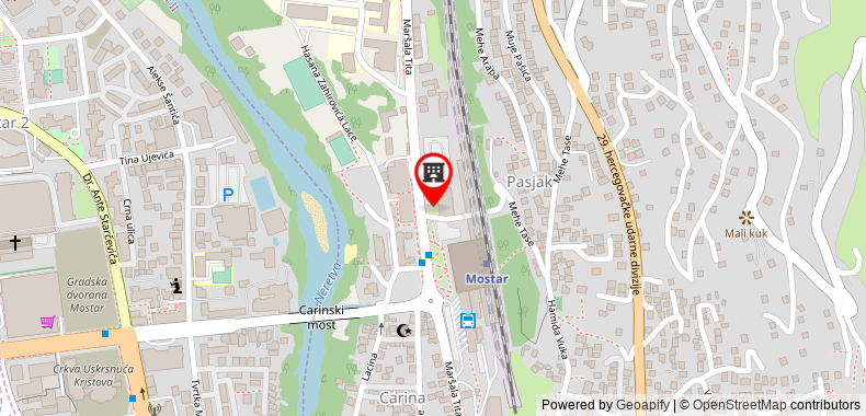Bản đồ đến Khách sạn Student Mostar