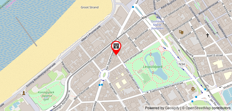 Leopold Hotel Ostend on maps