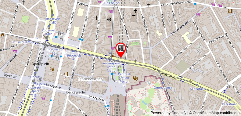 Bản đồ đến Khách sạn Radisson BLU Astrid , Antwerp