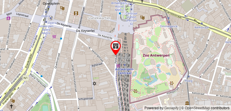 Bản đồ đến Khách sạn Century Antwerpen Centrum