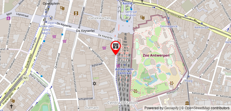 Bản đồ đến Khách sạn Century Antwerpen Centrum