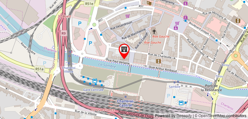 在地图上查看宜必思沙勒羅瓦中心火車站酒店