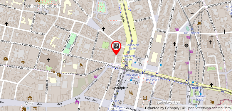 Bản đồ đến Khách sạn Quality Antwerpen Centrum Opera
