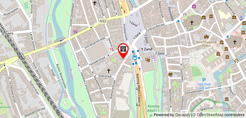 Bản đồ đến Khách sạn NH Brugge