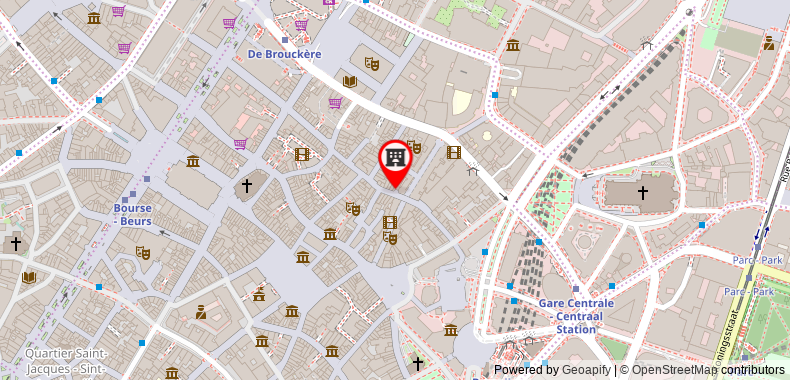 Hotel des Galeries on maps
