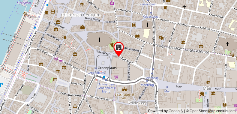 Bản đồ đến Khách sạn Hilton Antwerp Old Town