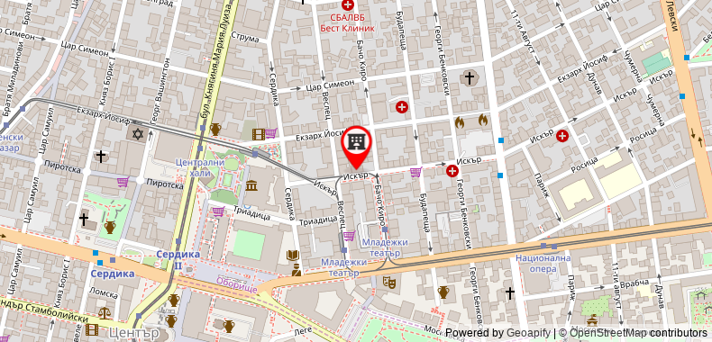在地图上查看50平方米2臥室公寓(索菲亞市中心) - 有4間私人浴室