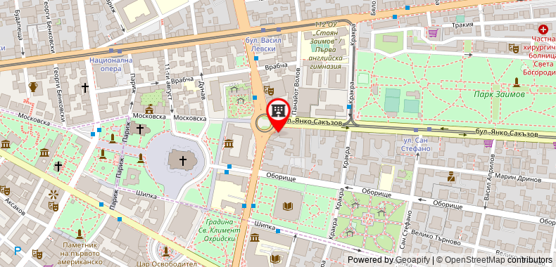 Bản đồ đến Hyatt Regency Sofia