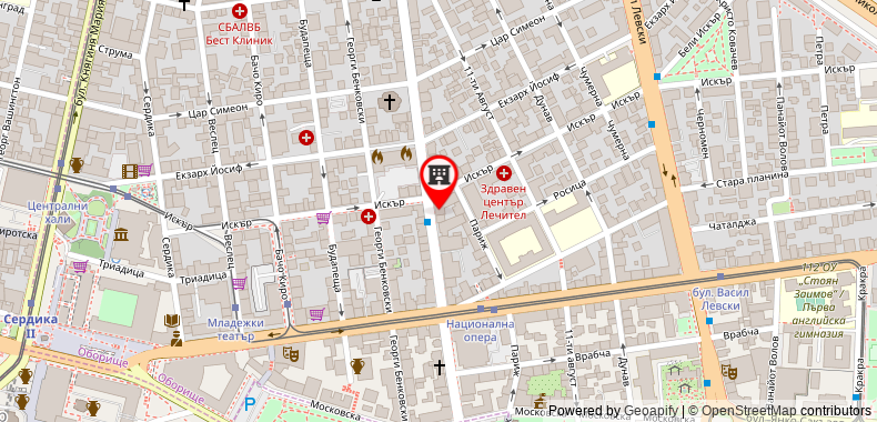 Bản đồ đến Khách sạn COOP Sofia